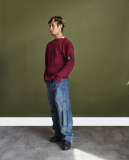 1980s Stone Island Ribbed Boatneck Sweater