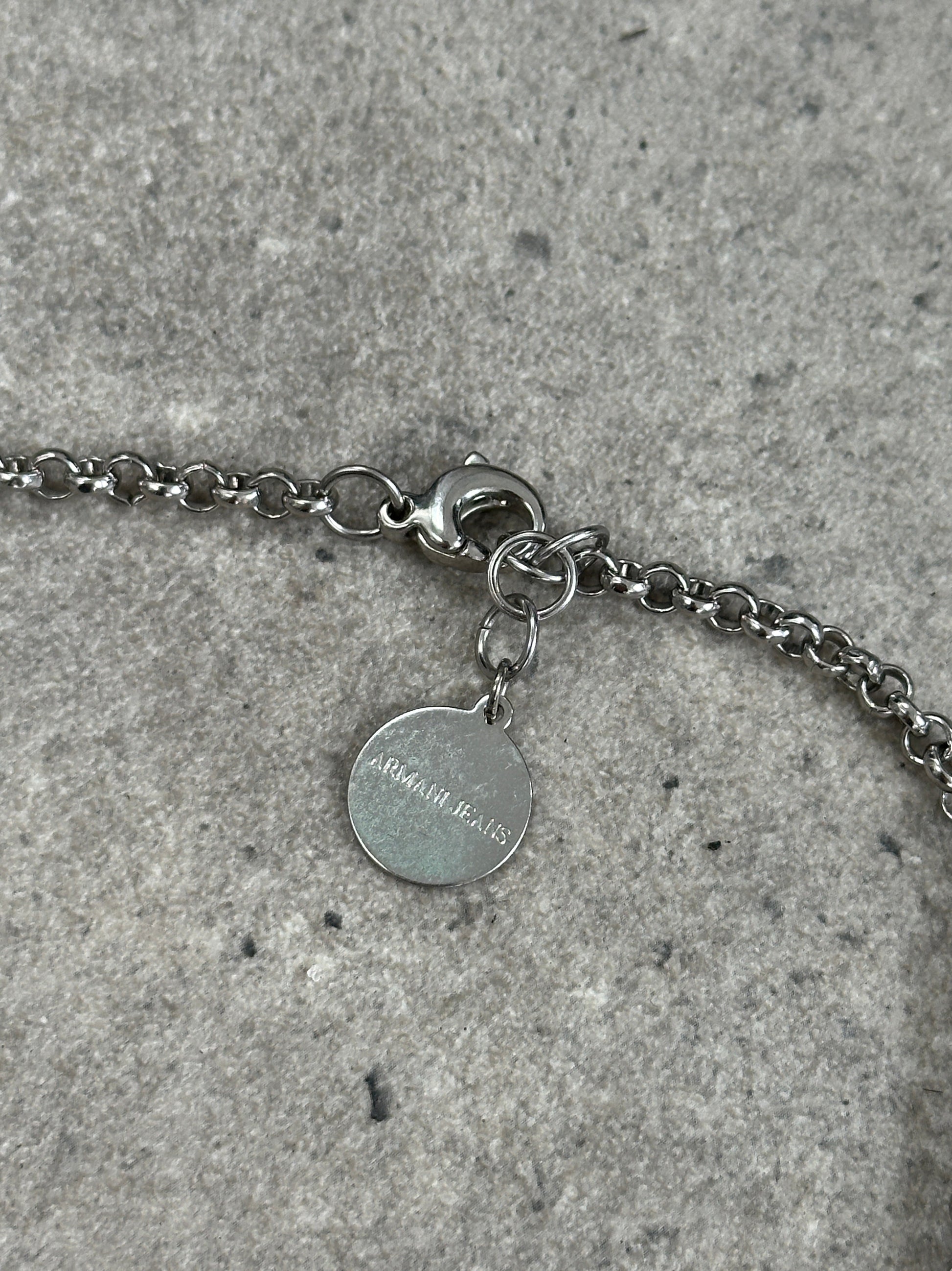 Armani Jeans 2000s Chain Link Logo Necklace