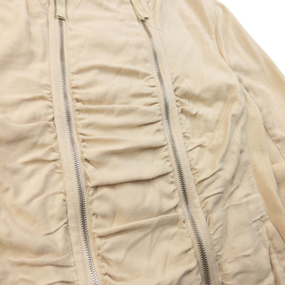 Vintage 2000s Armani Exchange Double Zip Ruched Jacket Womens Size M | Medium, Beige