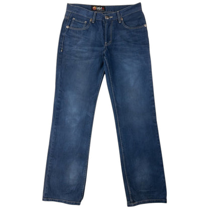 Vintage Jizo Bosatsu Embroidered Koi Fish Troll Japanese Denim Jeans Size W31