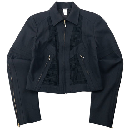 Vintage 2002 Gianni Versace by Donatella Versace Mesh Jacket Womens Size M | Medium, Black