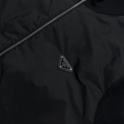 Prada Re-Nylon Wool Zip Up | Large, Black