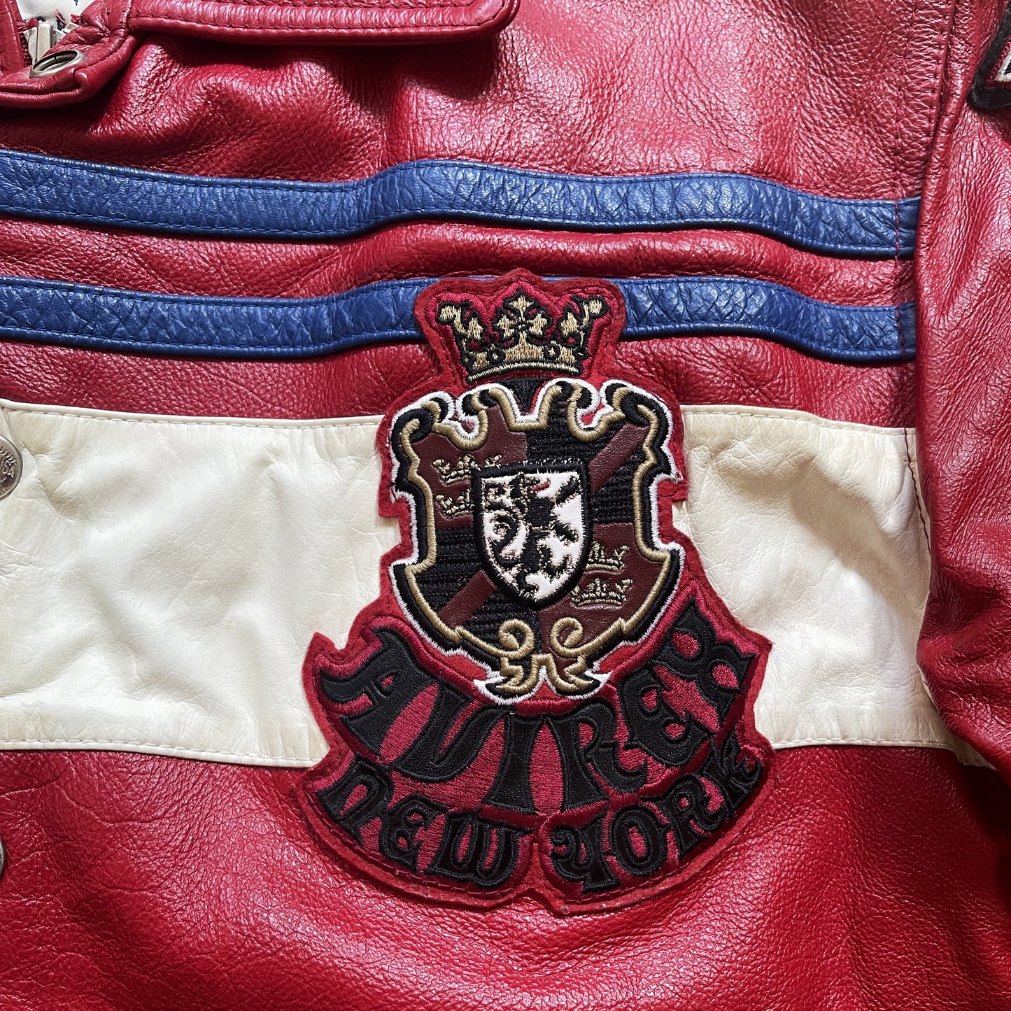 Avirex New York Lions Leather Varsity Jacket - M