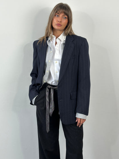 Christian Dior Le Connaisseur 1980s Pure Wool Stripe Blazer - 41R/L