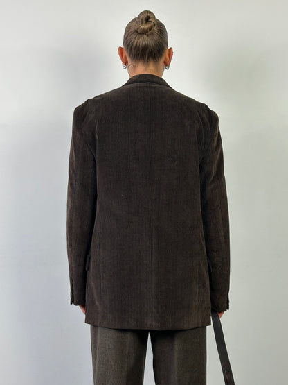 Versace Pure Cotton Corduroy Single Breasted Blazer - 40L/L