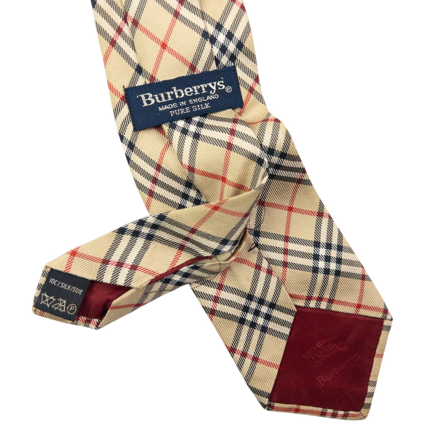 Vintage 2000s Burberry Nova Check Silk Tie | O/S, Beige