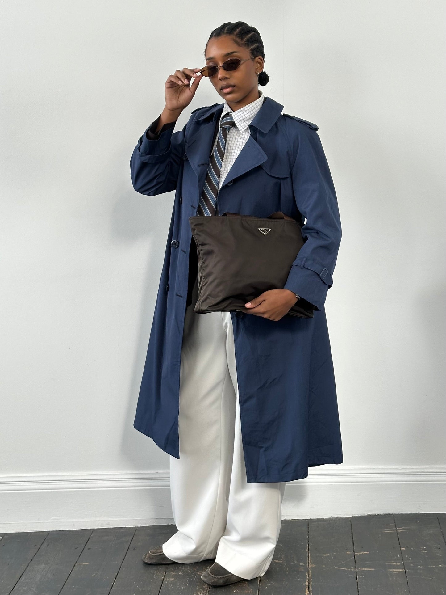 London Fog 1990s Double Breasted Cotton Trench Coat - S/M
