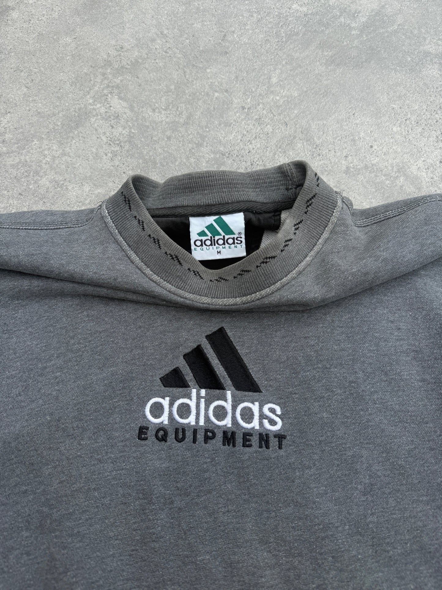 adidas equipment 1990s heavyweight embroidered sweatshirt (m) | Default Title, Grey