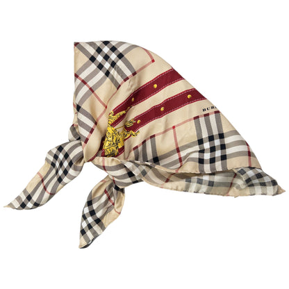 Vintage Burberry Nova Check Silk Scarf