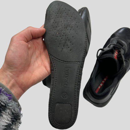 Prada Americas Cups Triple Black Leather - UK8.5/9