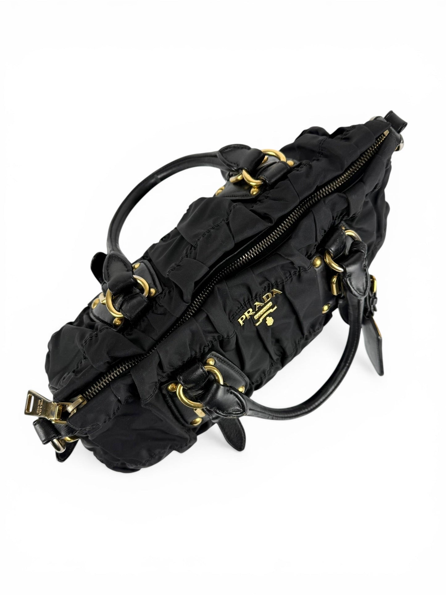 2010s Prada Nylon Tessuto Gaufre Black Handbag | O/S, Black