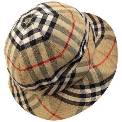 Vintage 80s Burberry Nova Check Bucket Hat Womens Size M | O/S, Beige