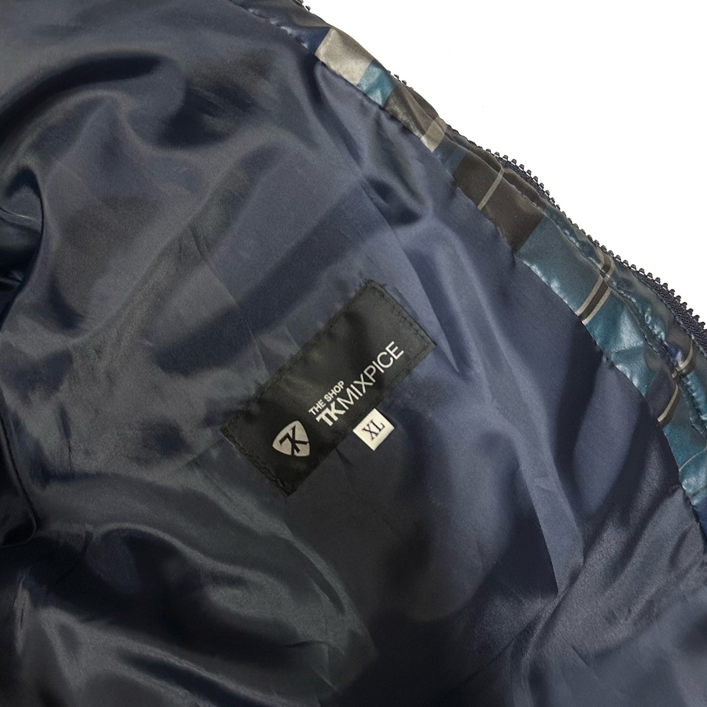 Takeo Kikuchi Plaid Puffer Jacket In Blue ( XL )