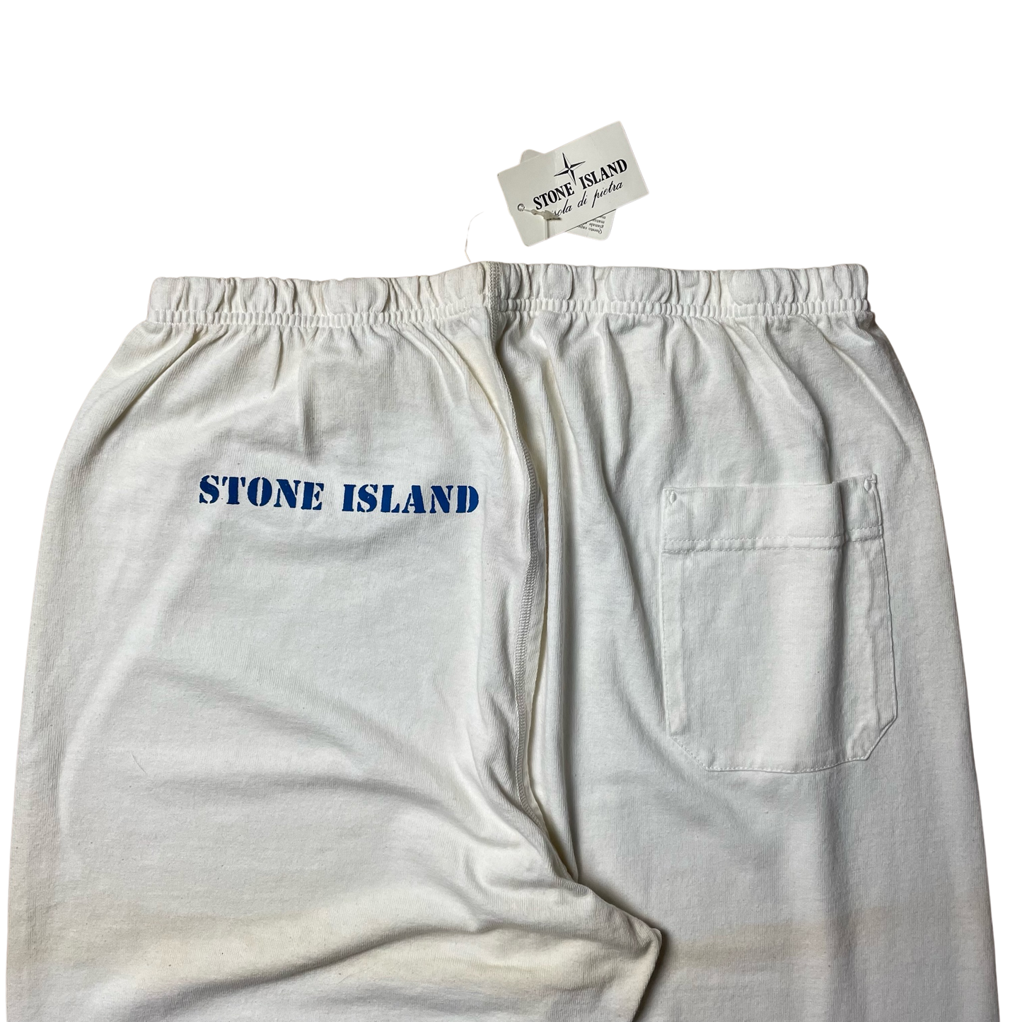 S/S 1989 White & Cobalt Blue Reflective Sweatpants