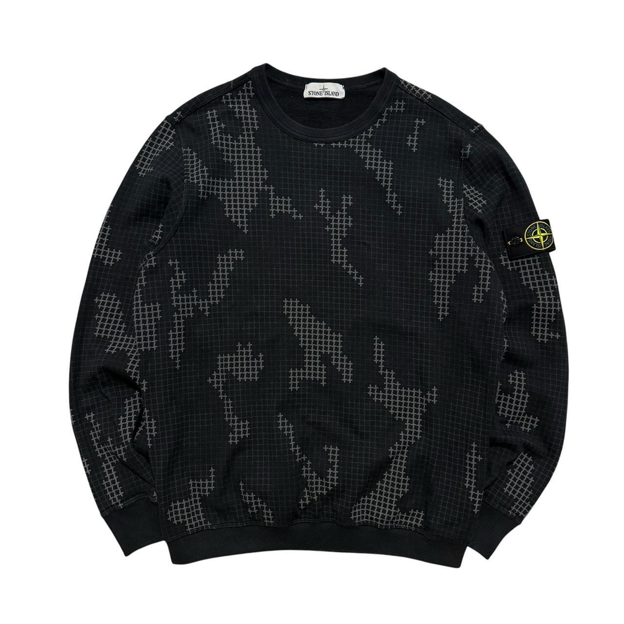Stone Island Grid Camo Pullover Crewneck | Large, Camo