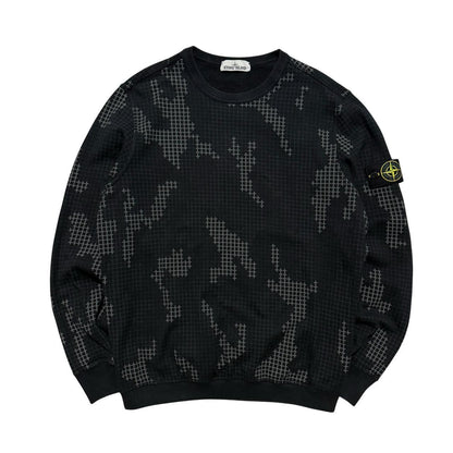 Stone Island Grid Camo Pullover Crewneck | Large, Camo
