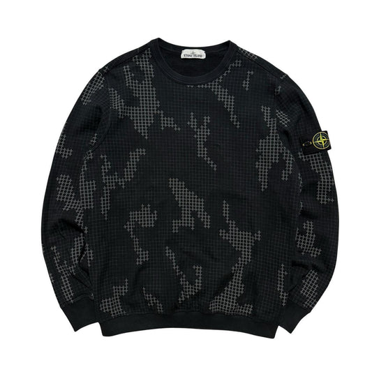 Stone Island Grid Camo Pullover Crewneck | Large, Camo