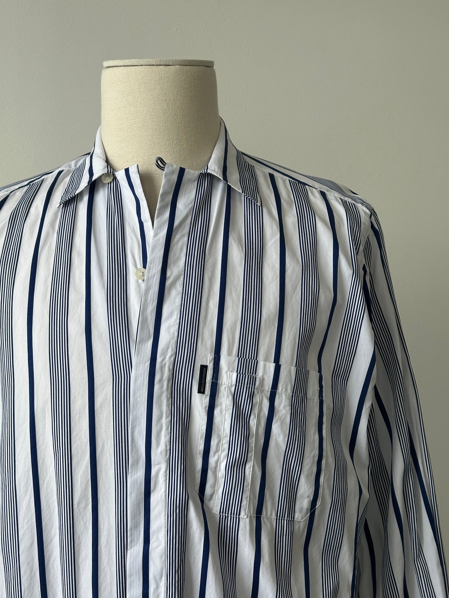 Aquascutum 2000s Cotton Striped Shirt - M