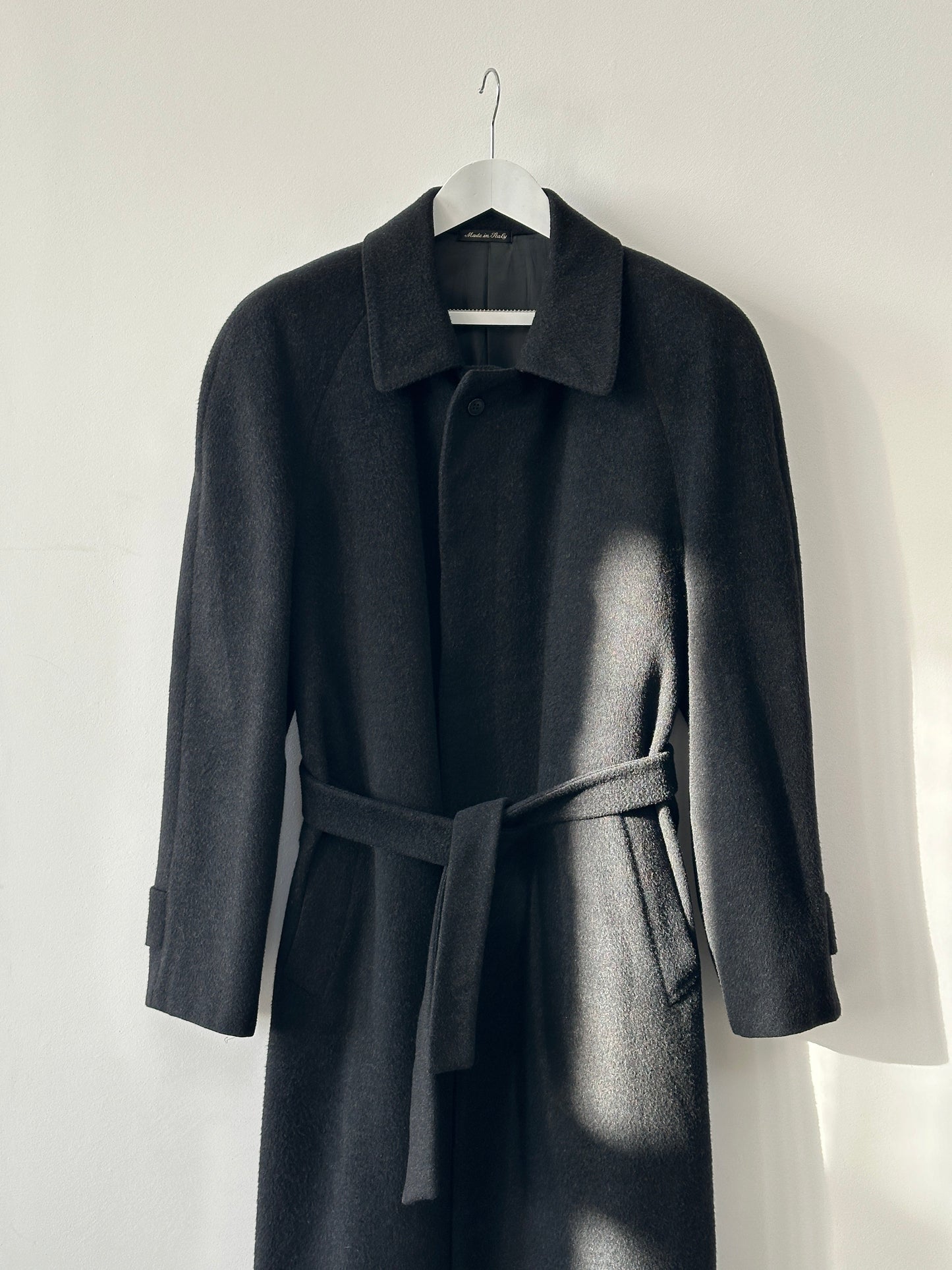 Italian Vintage Wool Cashmere Belted Coat - XL/XXL