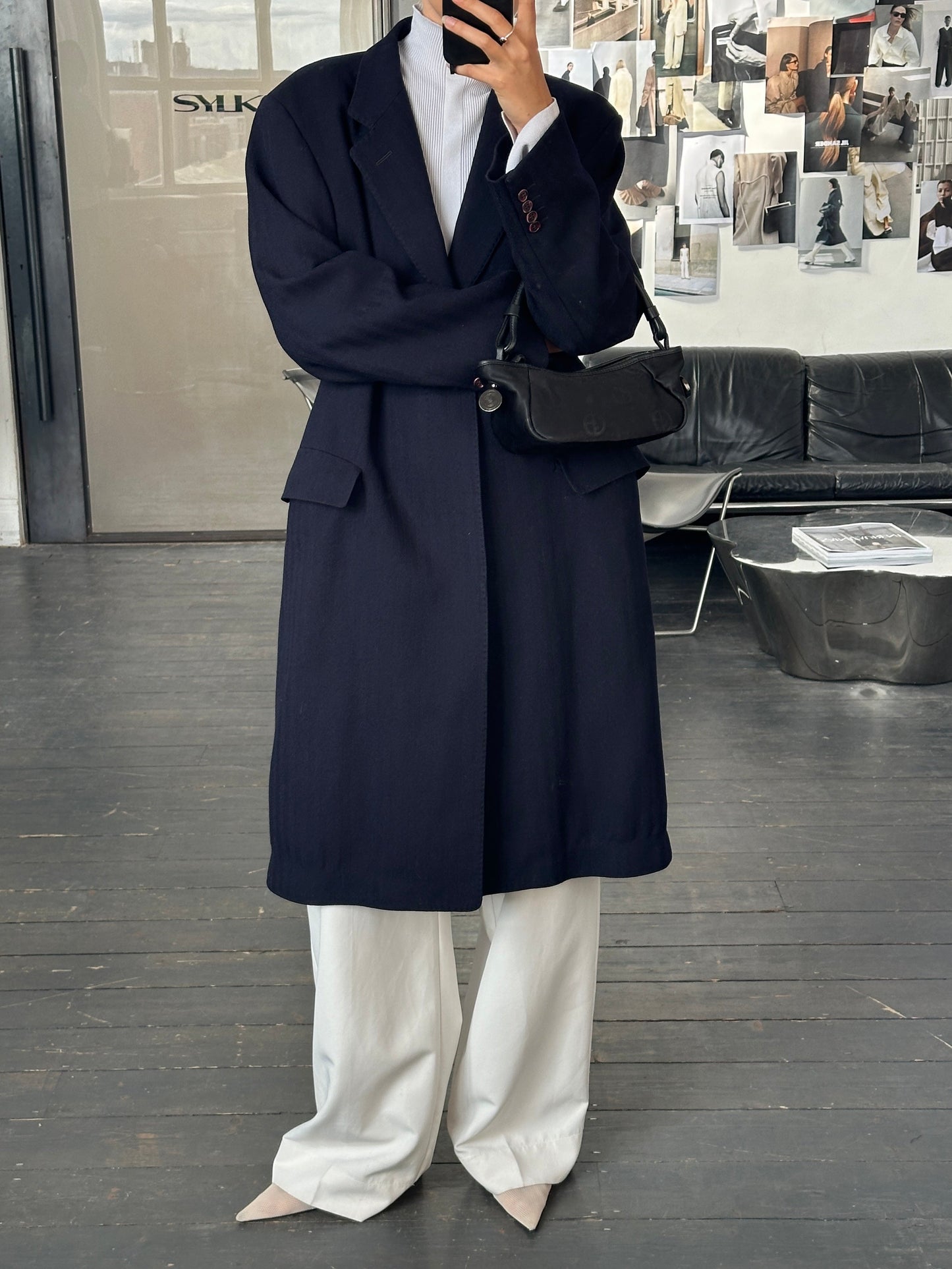 Christian Dior 1990s Pure Wool Concealed Placket Coat - XL