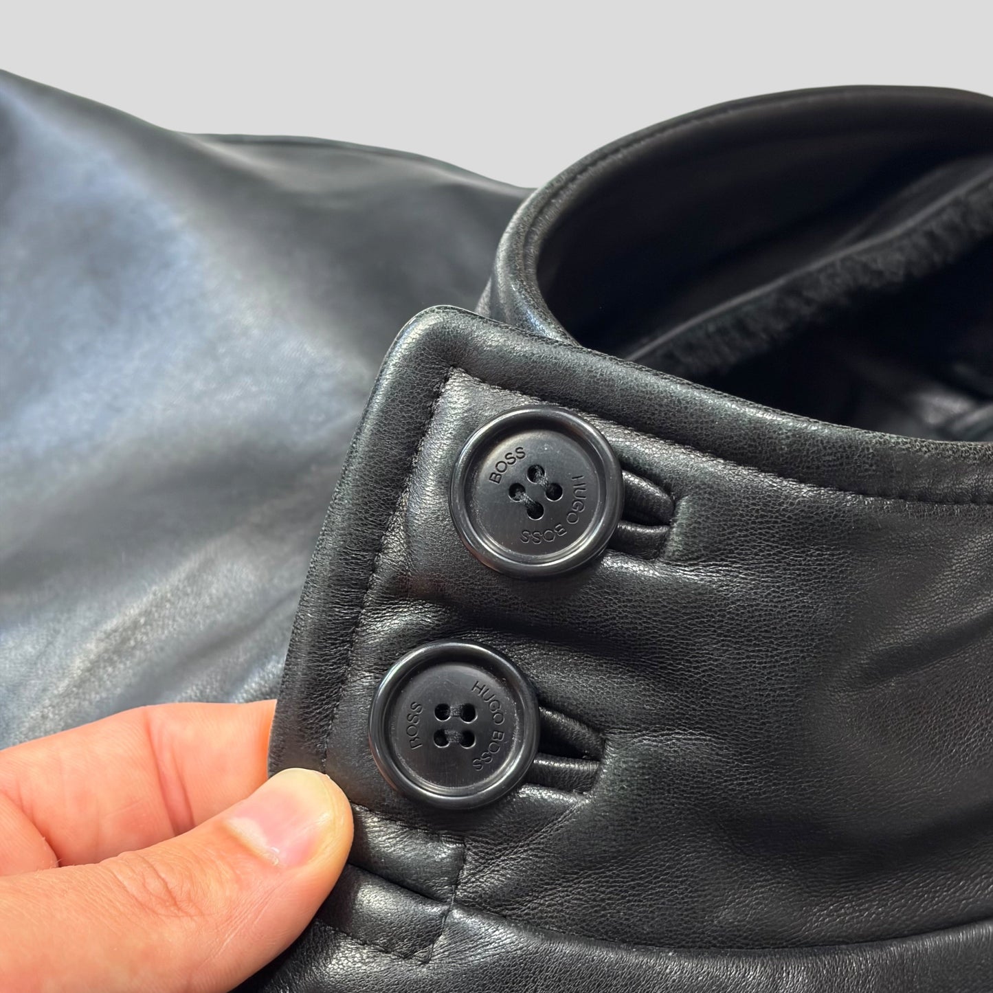 Hugo Boss 90’s Modular 2 in 1 Lambskin Leather Trench Coat - XL | Default Title, Black