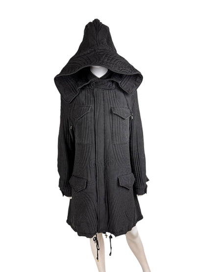 Alexander McQueen c.F/W 2007 silk parka coat | Grey, Multicoloured