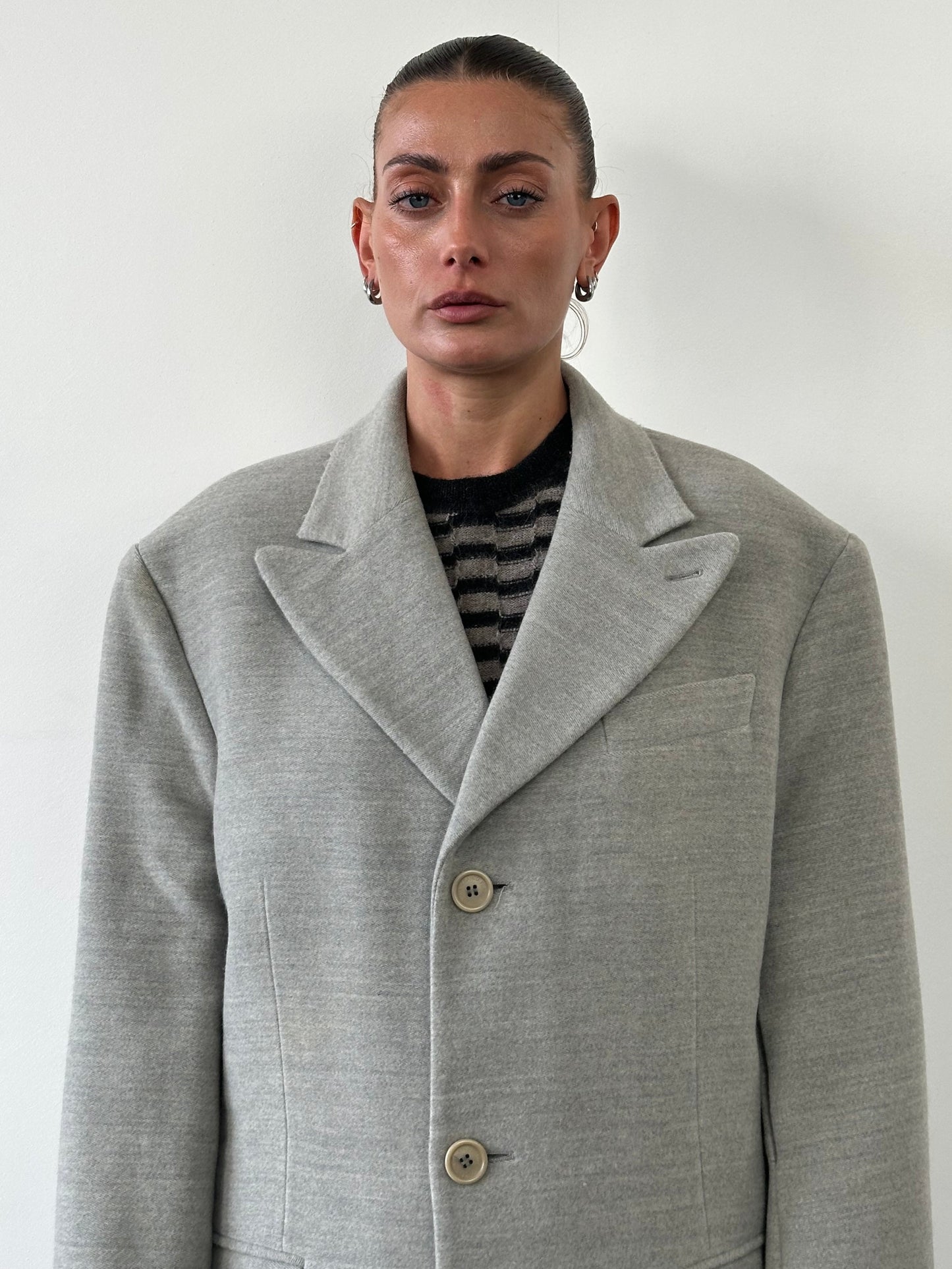 Gianfranco Ferre 1990s Wool Single Breasted Coat - L