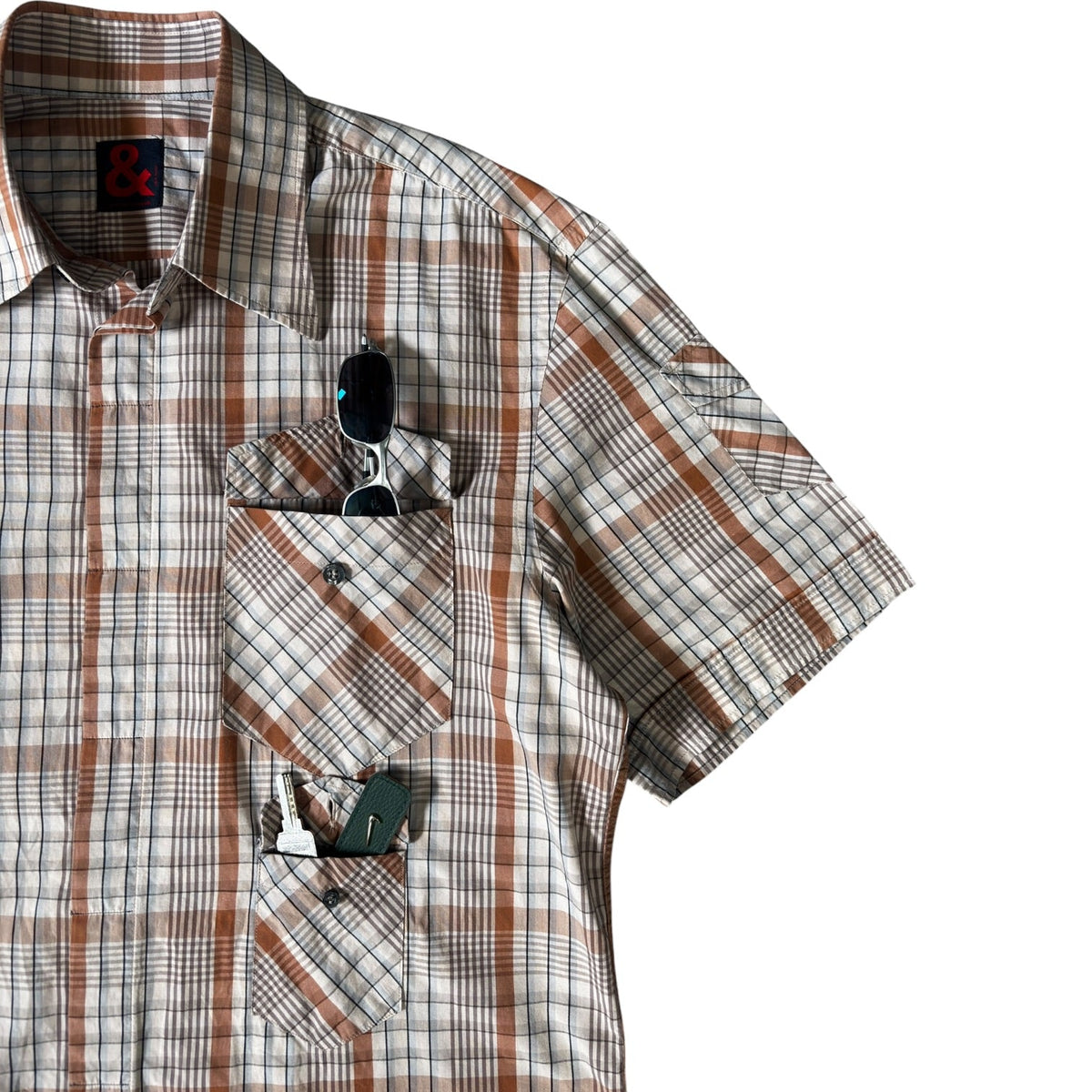 Dolce & Gabbana 00’s Multi Pocket Plaid Shirt M | Medium, Brown