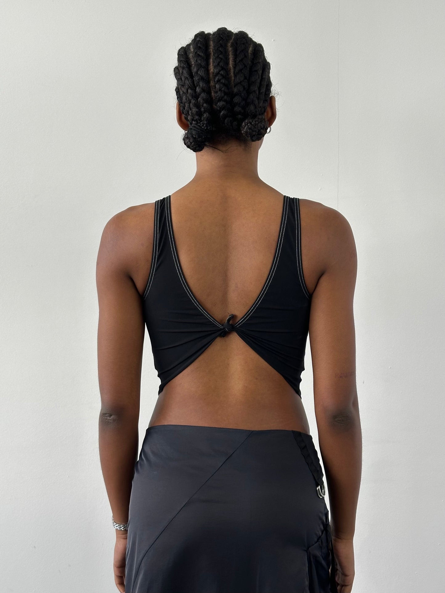 Vintage 2000s Sleeveless Contrast Stitch Top - S/M