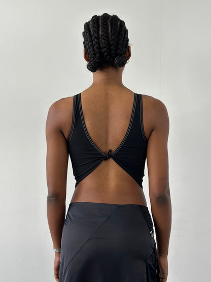 Vintage 2000s Sleeveless Contrast Stitch Top - S/M