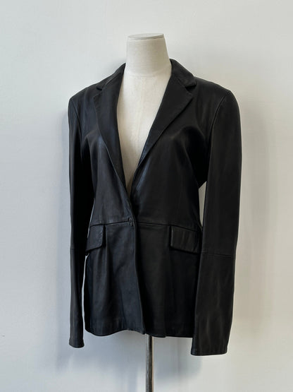 Emporio Armani 1990s Fitted Lamb Leather Jacket - S