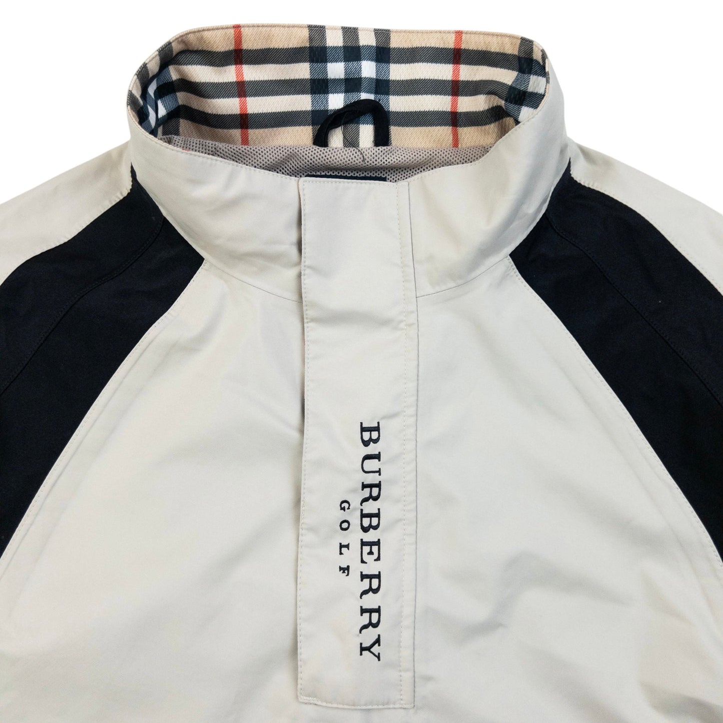Vintage 2000s Burberry Golf Q Zip Waterproof Jacket Size L | Large, Multicoloured