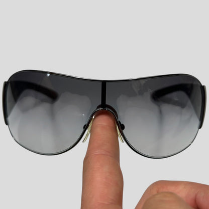 Prada Milano 00’s Triangle Logo Gradient Shield Sunglasses | O/S, Grey