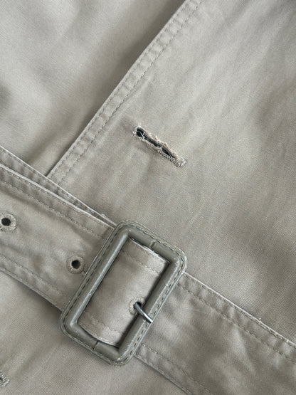 Yves Saint Laurent 80s Pure Cotton Double Breasted Belted Trench Coat - XL