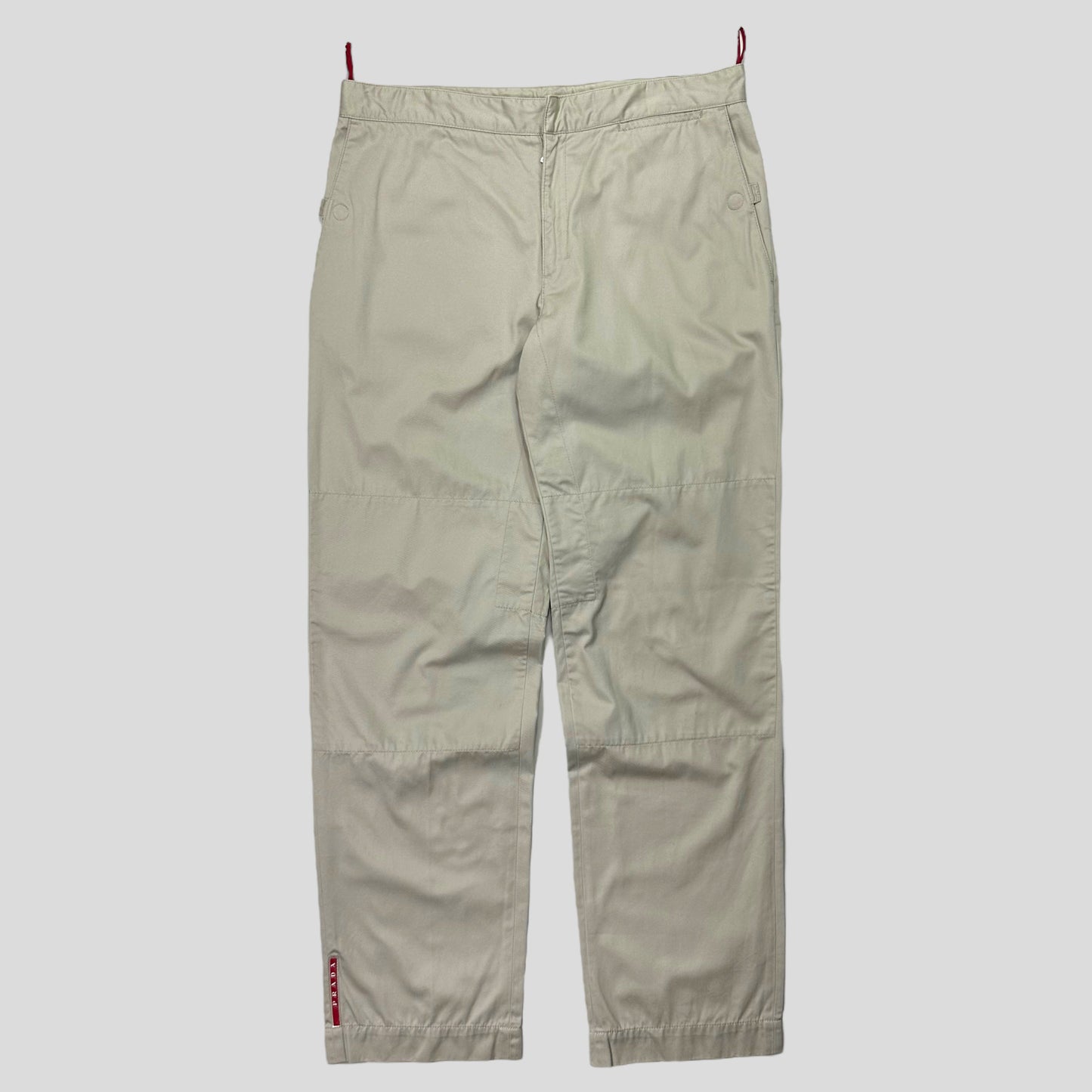 Prada Challenge 2003 Reinforced Double Knee Baggy Cotton Trousers - 34-36