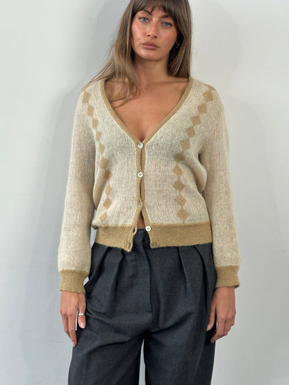 Italian Vintage 1980s Mohair Cardigan - S/M