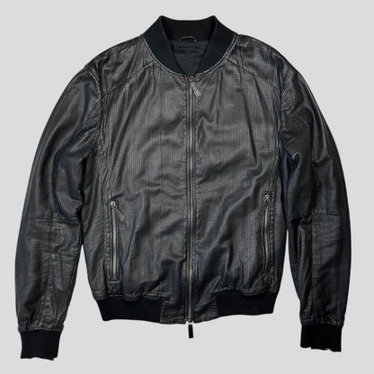 Emporio Armani 2009 Perforated Mesh Lambskin Leather Bomber - IT52 (M)