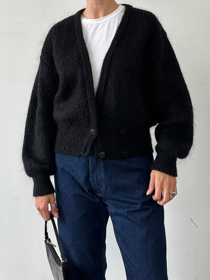 St Michael British 90s Mohair Double Breasted Cardigan - M/L