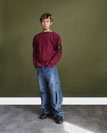 1980s Stone Island Ribbed Boatneck Sweater