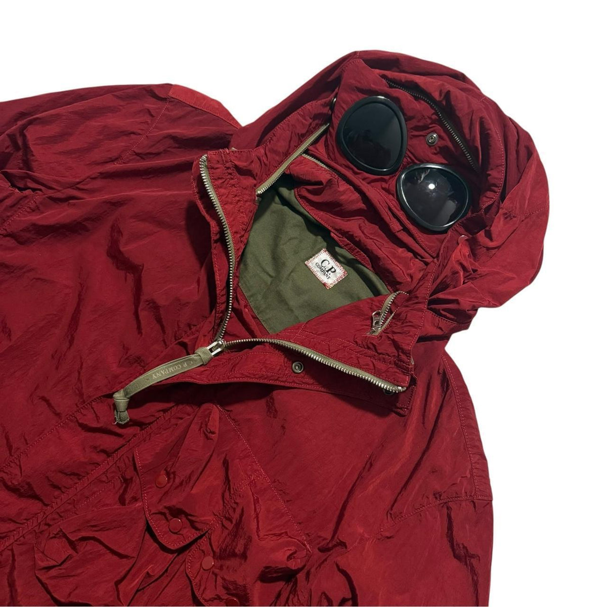 CP Company Nylon Goggle Jacket | Large, Red