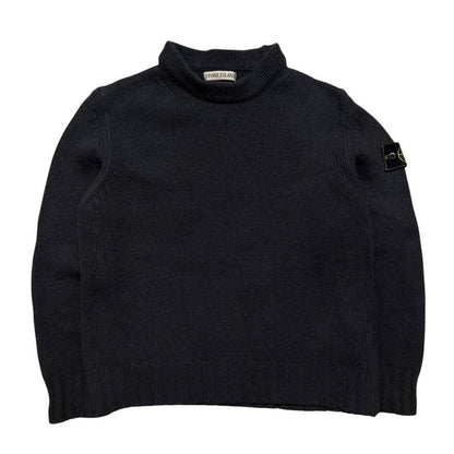 Stone Island A/W 1998 Heavy Wool Knit Pullover | Large, Navy