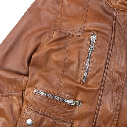Vintage 2000s Dolce & Gabbana Zip Up Leather Jacket Womens Size S | Medium, Brown