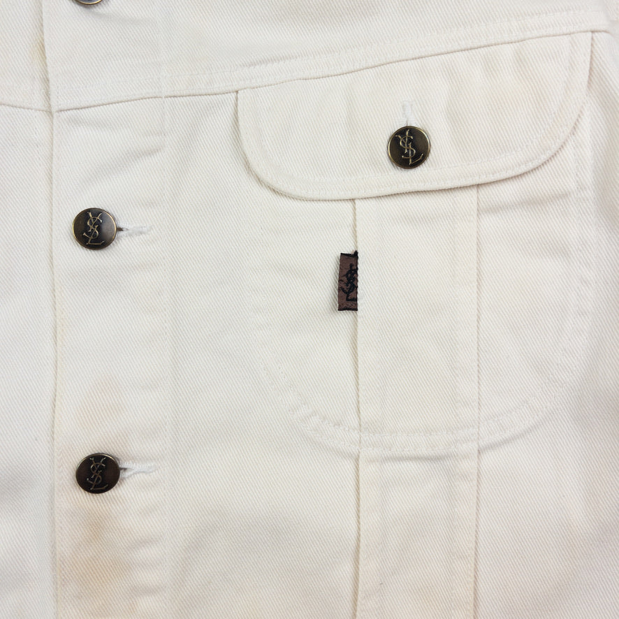 Vintage YSL Yves Saint Laurent Button Up Denim Jacket Size S