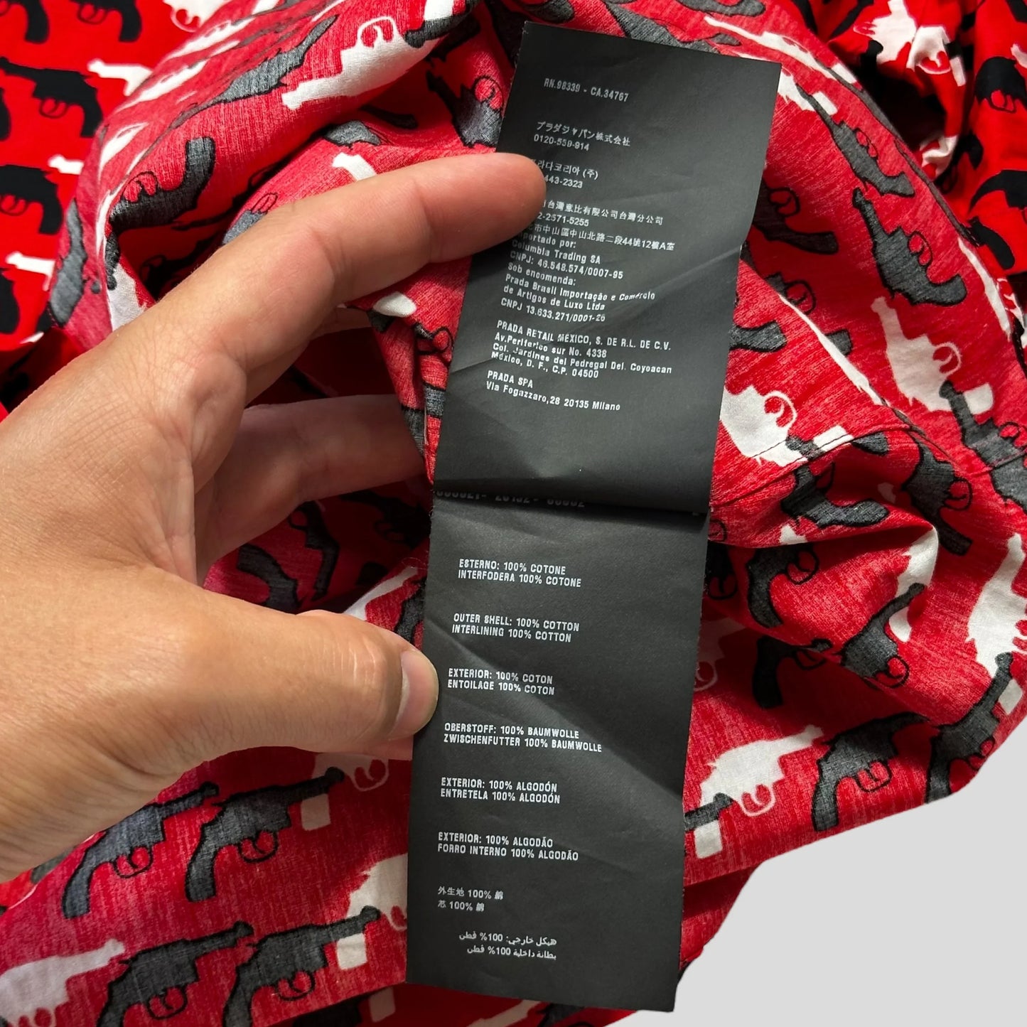 Prada Milano 2014 Revolver Gun Logo Shirt - M/L