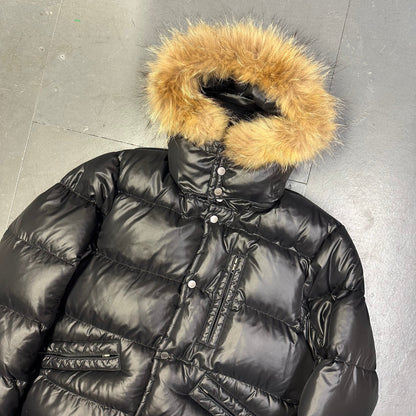 Camp 7 Fur Hood Puffer Jacket In Black ( XL )