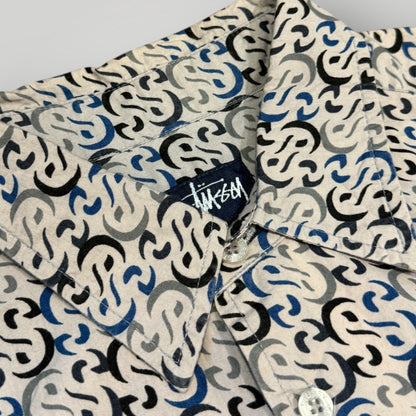 Stüssy NYLTA Early 2000's Monogram S Short Sleeve Shirt L