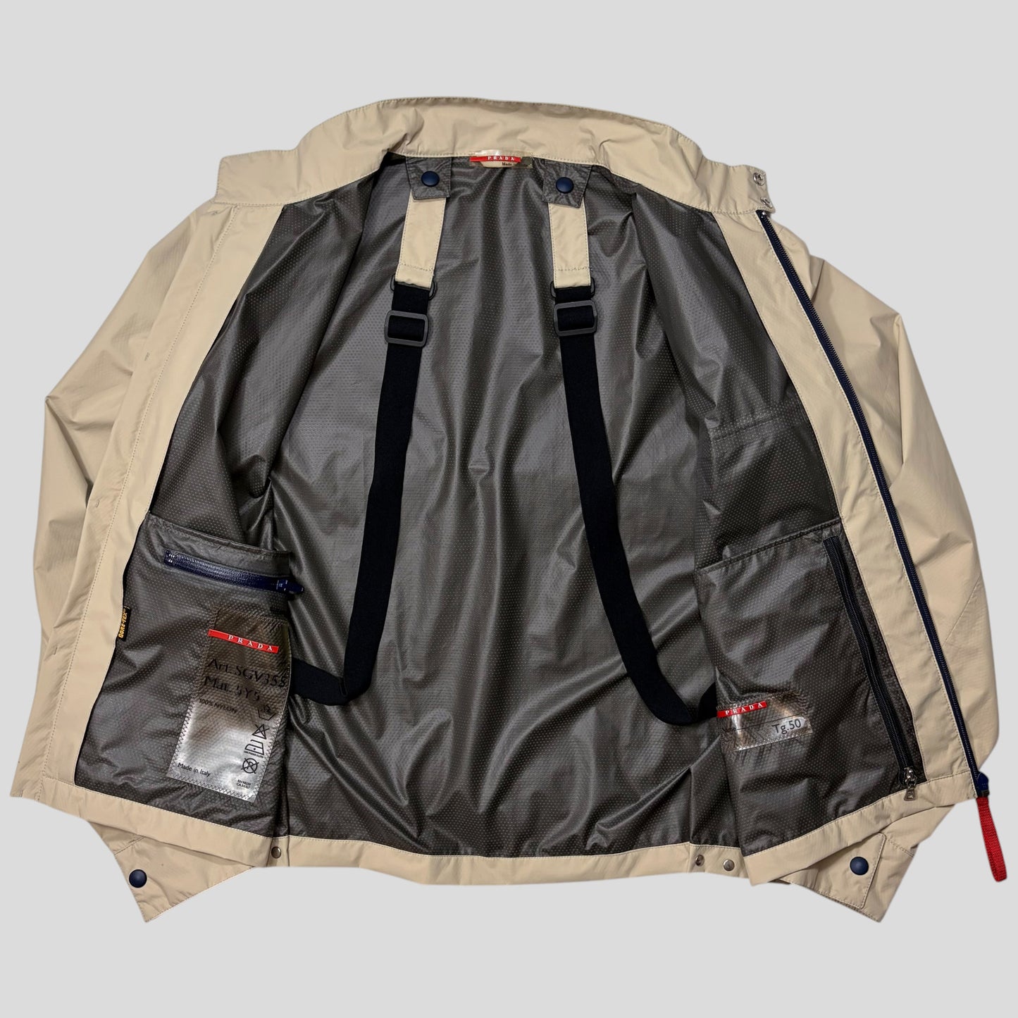 Prada Sport AW00 Goretex Backpack Strap Packable Bag Jacket - M/L | O/S, Red