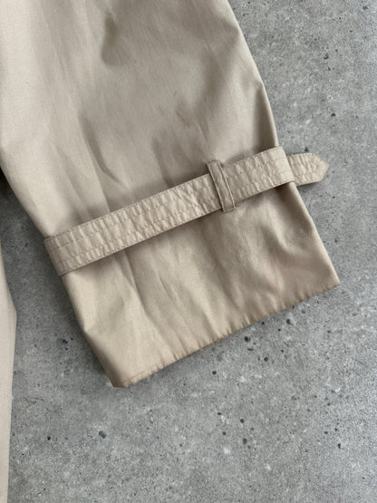 Yves Saint Laurent Pour Homme 1980s Cotton Double Breasted Belted Trench Coat - XL