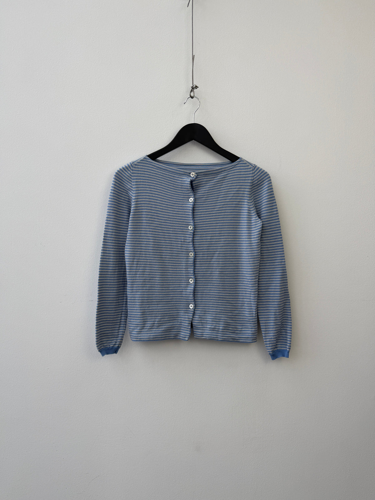 Prada Stripe Button-Up Cardigan | Small, Blue