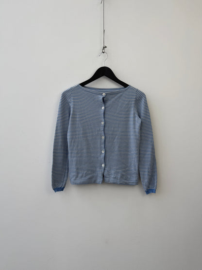 Prada Stripe Button-Up Cardigan | Small, Blue